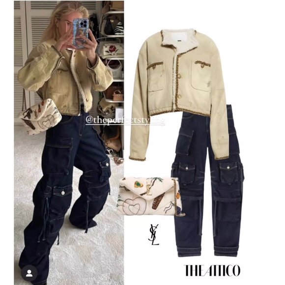 NWT R13 Cropped Chore Jacket - Khaki Canvas Casual Street Classic